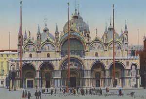 Venedig, San Marco-kyrkans fasad (färgad bild) av Italian Photographer