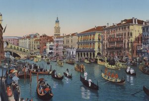 Venedig, regattor på Canal Grande (färgad bild)