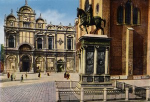Venedig / Venedig: Monument till minne av B Colleoni (färgfoto) av Italian Photographer