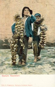 Unga vitlöksförsäljare, Neapel av Italian Photographer