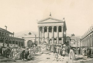 A Sacrifice to Jove in the Civil Forum (gravyr) av Italian School