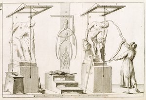 A Sculptors Studio, ca 1800 av Italian School