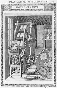 En sida ur boken "Le diverse et artificiose machine" av Italian School
