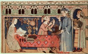 Lägg till 27695 f.7v Pantbanken, från Treatise on the Vices (vellum) av Italian School