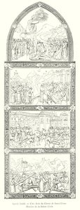 Agnolo Gaddi, höger sida av kören Santa Croce, Det heliga korsets historia (gravyr) av Italian School