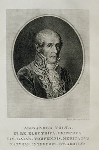 Alessandro Giuseppe Antonio Anastasio Volta (1745-1827), från LOpera Alessandro Volta, Milano, 1927 av Italian School