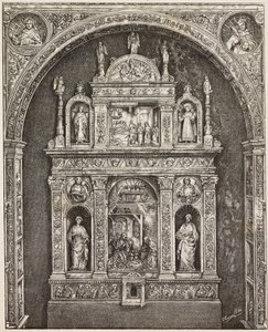 Altare i St Cita-kyrkan, av Antonello Gagini, Palermo, Italien, gravyr från teckning av G Cavallotti, från L