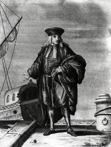 En amiral från den venetianska arsenalen (gravyr) (svart/vitt foto) av Italian School