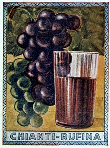 En historisk affisch av Chianti Rufina av Italian School