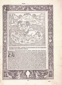 En illustrerad sida från en latinsk utgåva av Plutarchus 