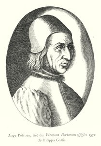 Ange Politien, tire du portrait of Doctor Men, 1572 av Filippo Galli (gravyr) av Italian School
