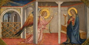 Annunciation, Florens, tidigt-mitten av 1400-talet (tempera på panel) av Italian School