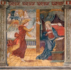 Anonym fresk från slutet av 1400-talets Camerino, Monastero di Santa Chiara av Italian School