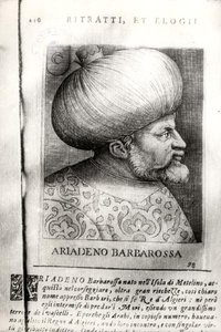 Ariadeno Barbarossa (ca 1465-1546) (gravyr) (svart/vitt foto) av Italian School
