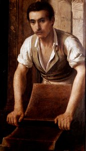 Hantverkstillverkning av choklad Anonym målning av en skylt. 1875-1900 Milano, museo di Milano av Italian School
