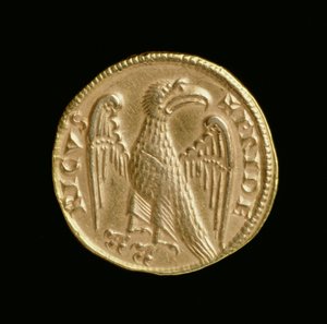 Augustalis av Fredrik II (1198-1250), kungariket Sicilien och södra Italien, Messina myntverk, 1231-50 (omvänd) (guld) (för framsidan se 168052) av Italian School