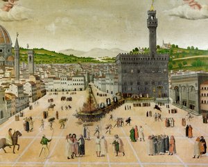 Autodafé för Girolamo Savonarola av Italian School