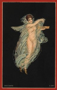 Baccante (färglitografi) av Italian School