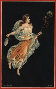 Baccante (färglitografi) av Italian School