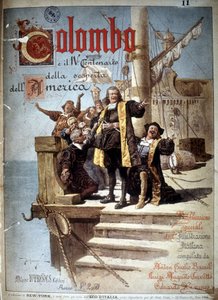 Bokomslag om Christopher Columbus för 400-årsjubileet av upptäckten av Amerika av Italian School