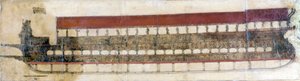 Bucentaur (BUCENTORO), en ceremoniell galerie i Venedig som används varje år av dogen i Venedig på Kristi himmelsfärdsdag. Han kastade en guldring i havet vid det tillfället, som symboliserade hans äktenskap med havet. 1719. av Italian School