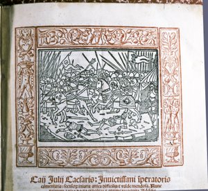 CAESAR Gaius Iulius: Illustration från Caesars "Commentarii de Bello Gallico", c.15..., c.1511 (miniatyr) av Italian School