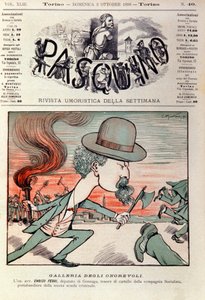 Tecknad porträtt av Enrico Ferri (1856-1929) italiensk kriminolog och politikeraktivist i det italienska socialistpartiet. Tecknad film i "" Pasquino"" 2 oktober av Italian School