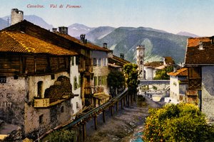 Cavalese, Val di Fiemme, vykort, Trentino-Alto Adige, Italien, 1900-talet av Italian School