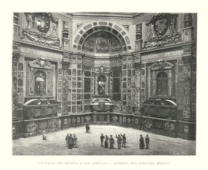 Mediciens kapell i San Lorenzo, den siste Medicis grav (gravyr) av Italian School