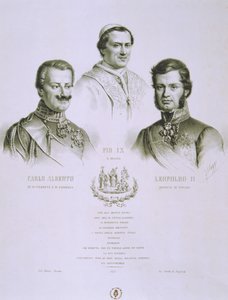 Charles Albert, Pius IX och Leopold II, 1848 av Italian School