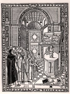Kyrkkör, illustration från Practica Musicae av Franchino Gaffurio (1451-1522), publicerad i Venedig 1512 av Italian School
