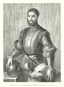 Samling av Pitti, kardinal Hippolyte de Medici, son till Julien, Av Pontormo (gravyr) av Italian School