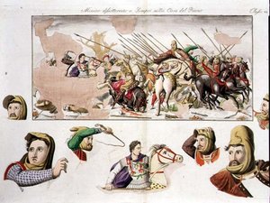 Kopia av Alexandermosaiken från Faunens hus, Pompeji, plåt 10, klass 6 från del I av 