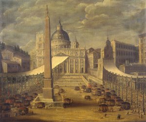 Corpus Christi procession på Piazza San Pietro av Italian School