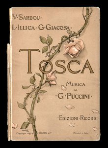 Omslag, Libretto della Tosca av Giacomo Puccini, Ricordi Edition, Italien av Italian School