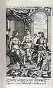 Försättsblad till konsten att fransk och latin poesi, med en idé om musik under en ny metod av Pherotee de la Croix av Italian School