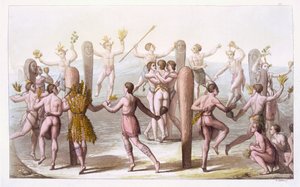 Danser av de infödda invånarna i Virginia, c.1820 av Italian School