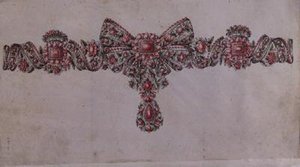 Design för en collier (ritning) av Italian School