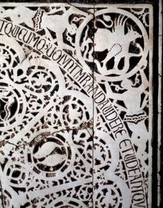 Detalj från det ursprungliga marmorgolvet 1000-1200-talet av Italian School