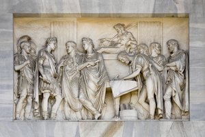Detalj av fredsbågen, Milano, Italien (marmor) av Italian School