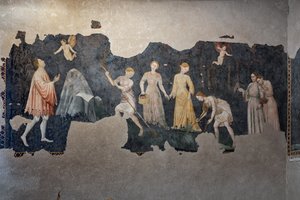 Detalj av freskerna, Camera Pinta (Painted Room) av Italian School