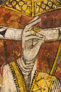 Detalj av triptyken föreställande San Cataldo, katedralens krypta av Italian School