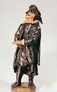 Doktor Balanzone, från Seraphin Theatre (polykromt trä)
