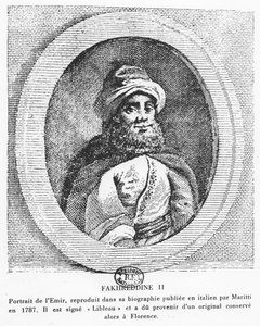 Amir går till Fakhr-e-Din (gravyr) av Italian School