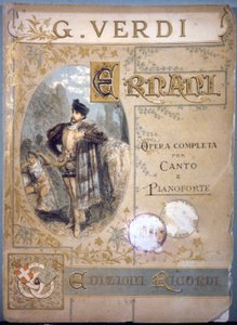 Ernani av Verdi, omslag till partituren för sång och piano, sd 1800-talet av Italian School