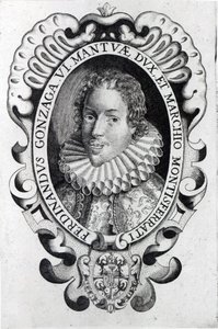 Ferdinando Gonzaga, hertig av Mantua (gravyr) (svart foto) av Italian School