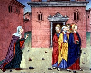 Fol.86v Kristus möter en kvinna och säger 