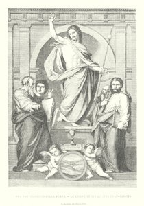 Fra Bartolommeo della Porta, Le Christ et les Quarte Evangelistes, Collection du Palais Pitti (gravyr) av Italian School