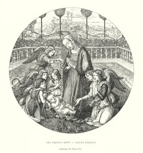 Fra Filippo Lippi, Helig familj, Pitti Palace Collection (gravyr) av Italian School