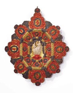 Ram med relief av Jungfrun och barnet, Trapani, sent 1600-tal av Italian School